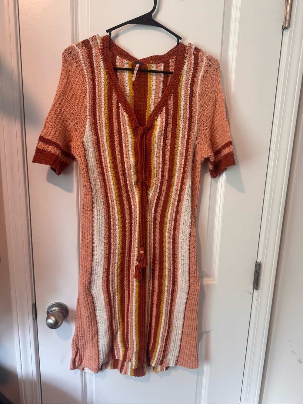 Free People Striped Knit Dress in Rust, Cream & Mustard